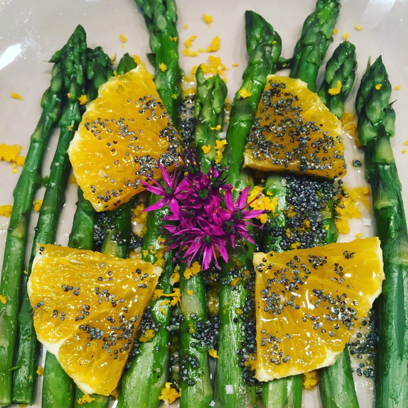 Orange & poppy seeds asparagus salad